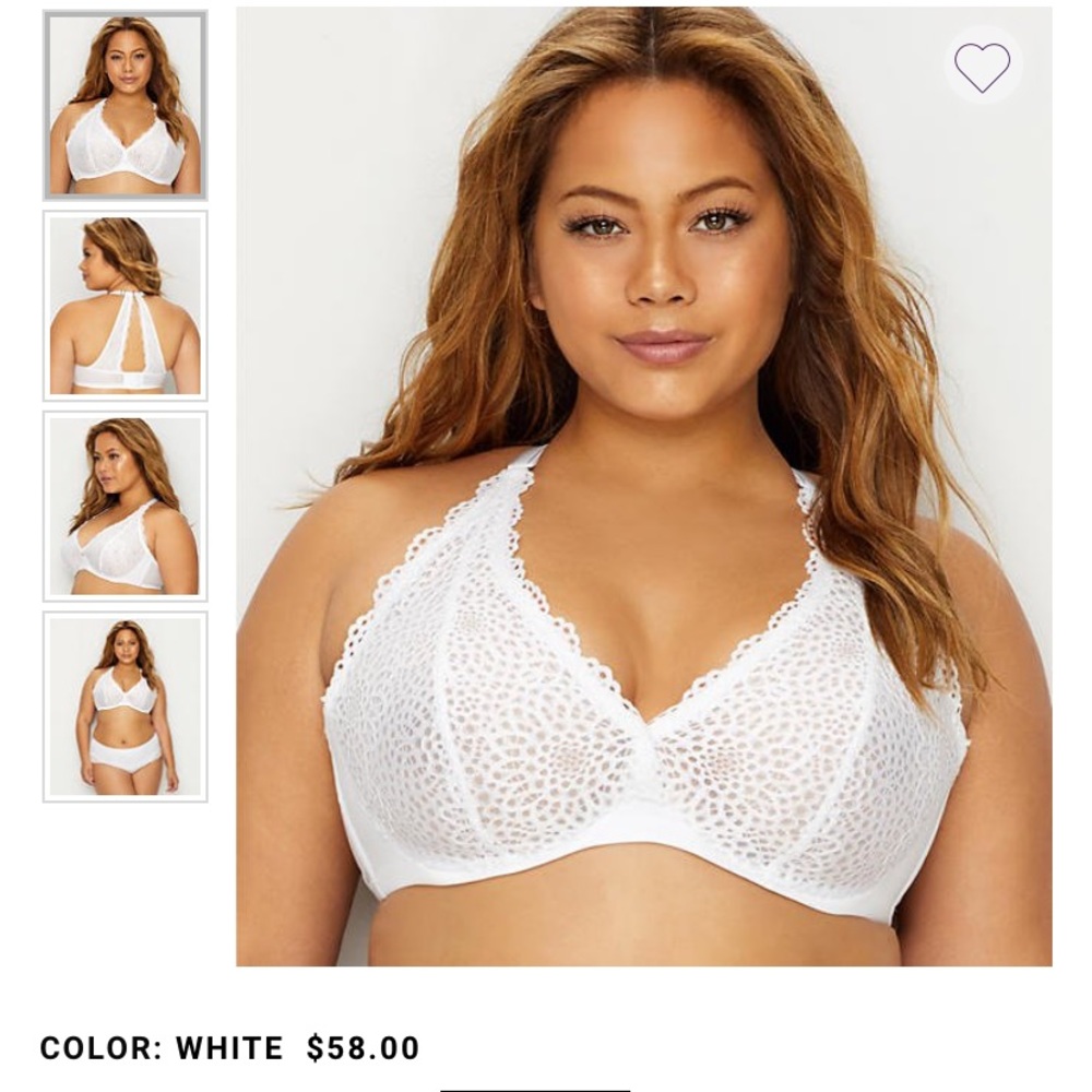 “CURVY COUTURE CROCHET LACE RACERBACK BRA”